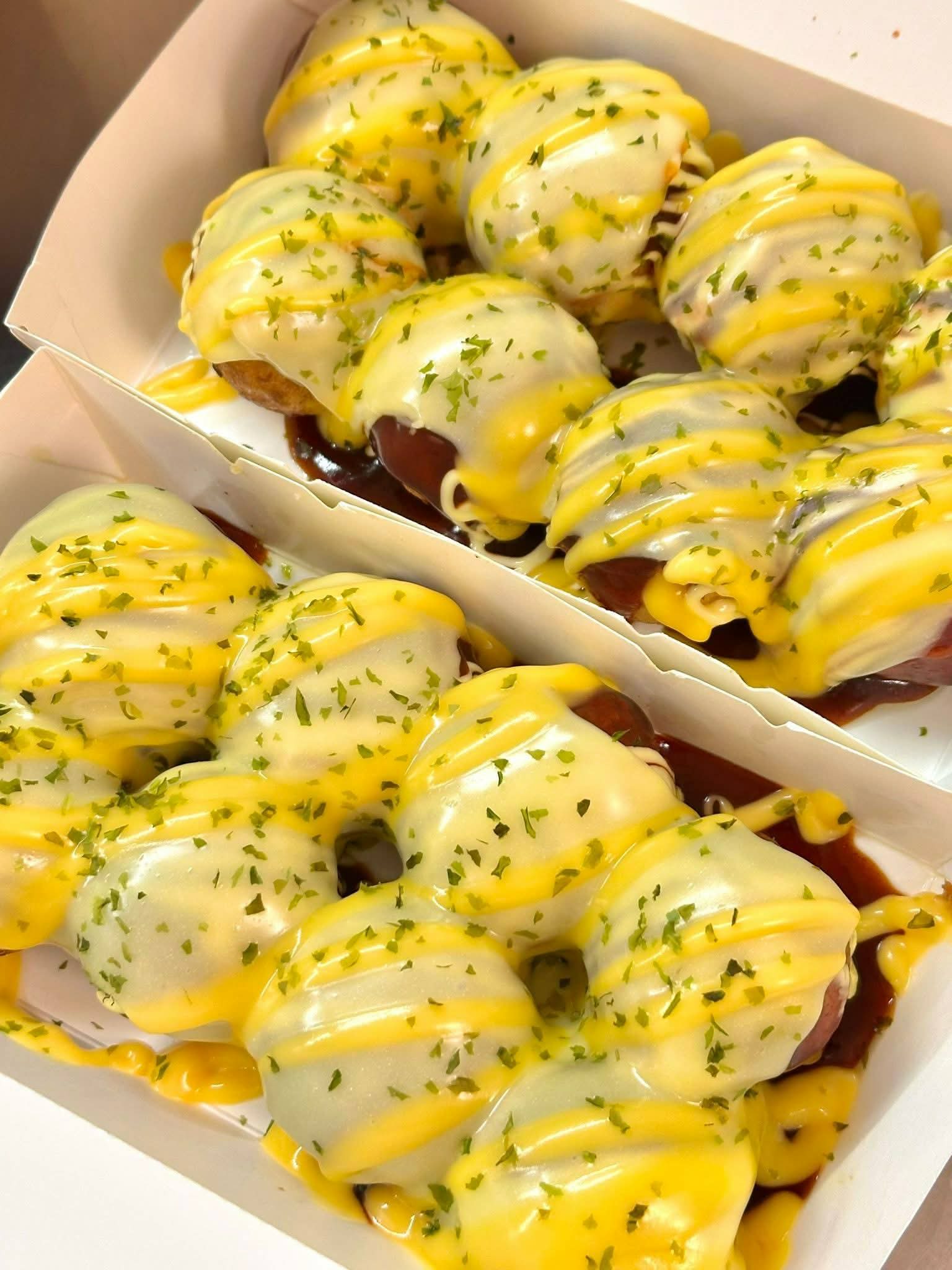 Freshly prepared Cheese Bomb Takoyaki